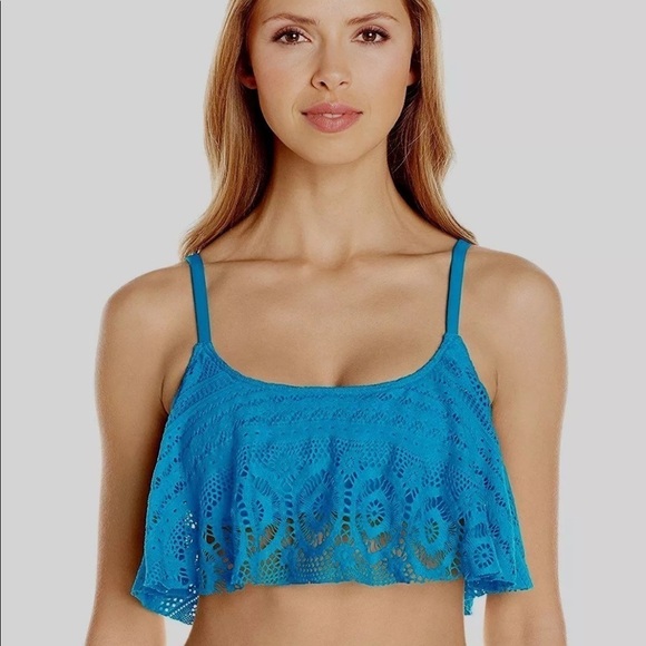 KENNETH Cole Reaction Cropped Crochet Bikini Top - Picture 1 of 3